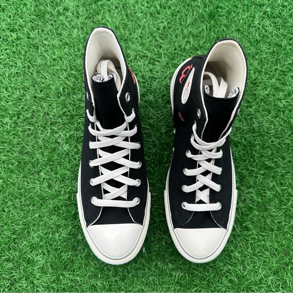 Converse Chuck Taylor All Star Eva Lift Hi Red Y2K Heart Graphics - Picture 4 of 11